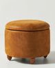 Anthropologie Winchester Leather Louise Storage Ottoman - 1