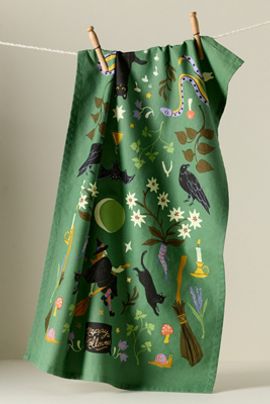 Anthropologie Witches Dish Towel