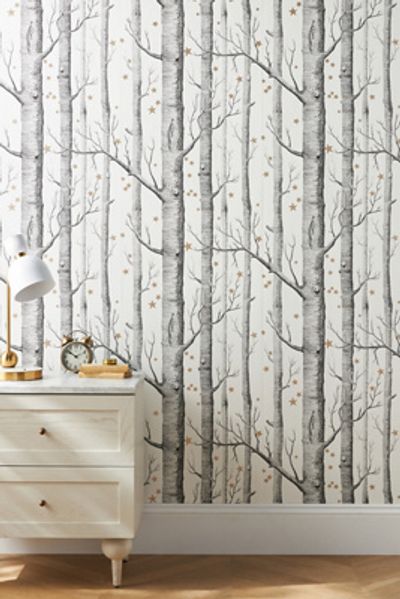 Anthropologie Woods & Stars Black/White Wallpaper