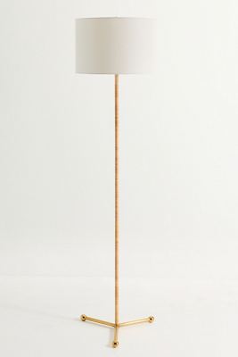 Anthropologie Wrapped Rattan Floor Lamp - Thumbnail 2