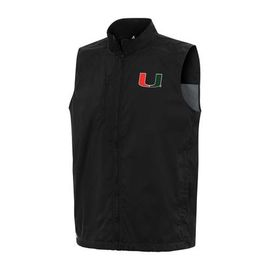 ANTIGUA Men's Antigua Black Miami Hurricanes Brisk Full-Zip Vest 