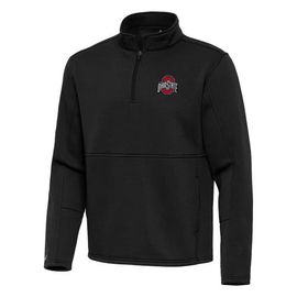 ANTIGUA Men's Antigua Black Ohio State Buckeyes Twist Quarter-Zip Pullover Jacket 