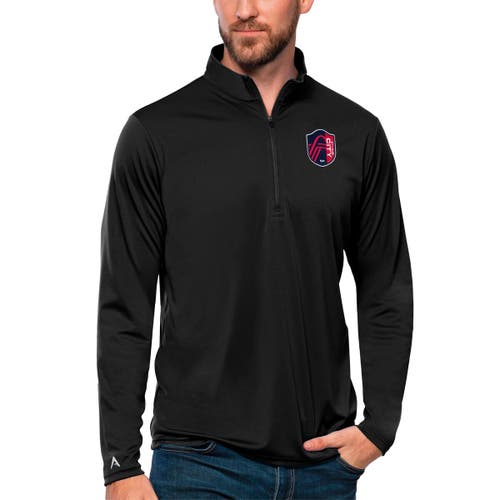 ANTIGUA Men's Antigua Black St. Louis City SC Tribute Quarter-Zip Pullover Top 
