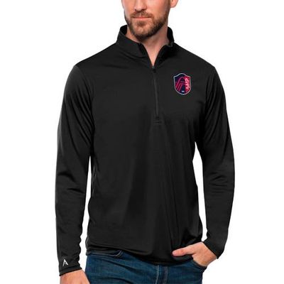 ANTIGUA Men's Antigua Black St. Louis City SC Tribute Quarter-Zip Pullover Top 