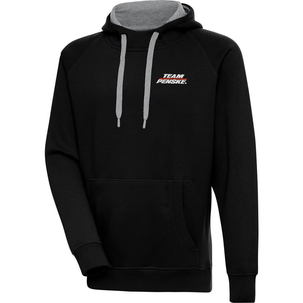 ANTIGUA Men's Antigua Black Team Penske Victory Pullover Hoodie 