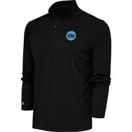 ANTIGUA Men's Antigua Black Utah Hockey Club Tribute Quarter-Zip Pullover Top 