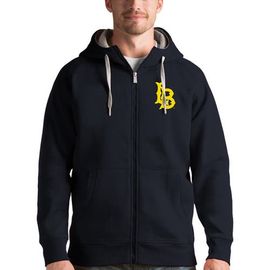 ANTIGUA Men's Antigua Charcoal Cal State Long Beach The Beach Victory Full-Zip Hoodie 