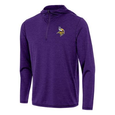ANTIGUA Men's Antigua Heather Purple Minnesota Vikings Tidy Quarter-Zip Pullover Hoodie 