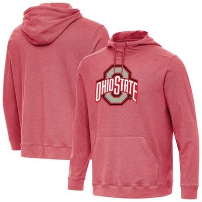 ANTIGUA Men's Antigua Heather Scarlet Ohio State Buckeyes Cloud Pullover Hoodie
