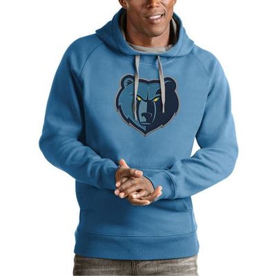 ANTIGUA Men's Antigua Light Blue Memphis Grizzlies Team Logo Victory Pullover Hoodie 