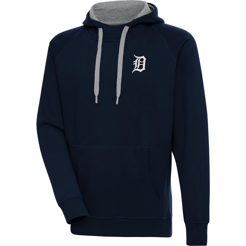 ANTIGUA Men's Antigua Navy Detroit Tigers Metallic Victory Pullover Hoodie 