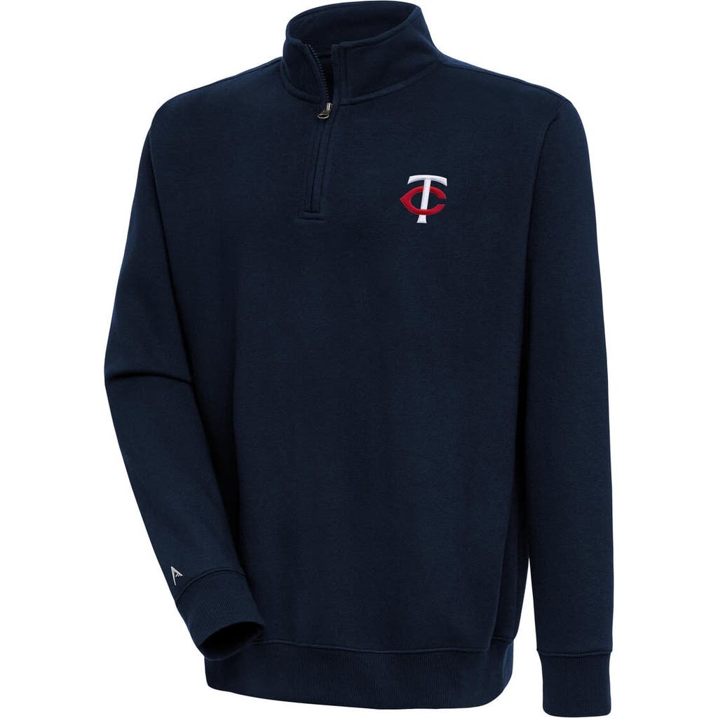 ANTIGUA Men's Antigua Navy Minnesota Twins Victory Quarter-Zip Pullover Top 