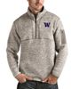 ANTIGUA Men's Antigua Oatmeal Washington Huskies Fortune Half-Zip Pullover Jacket  - 1