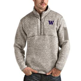 ANTIGUA Men's Antigua Oatmeal Washington Huskies Fortune Half-Zip Pullover Jacket 