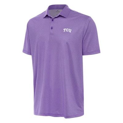 ANTIGUA Men's Antigua Purple/White TCU Horned Frogs Rings Polo 
