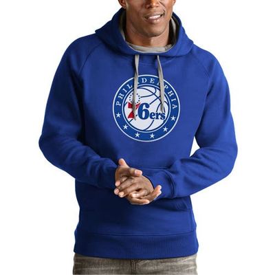ANTIGUA Men's Antigua Royal Philadelphia 76ers Team Logo Victory Pullover Hoodie 