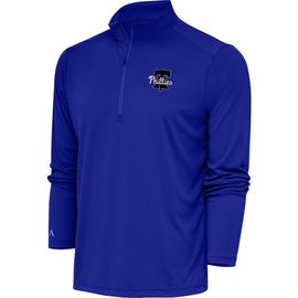 ANTIGUA Men's Antigua Royal Philadelphia Phillies Metallic Tribute Quarter-Zip Top 