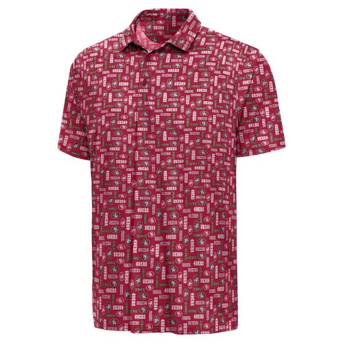 ANTIGUA Men's Antigua Scarlet San Francisco 49ers Season Tickets Polo 