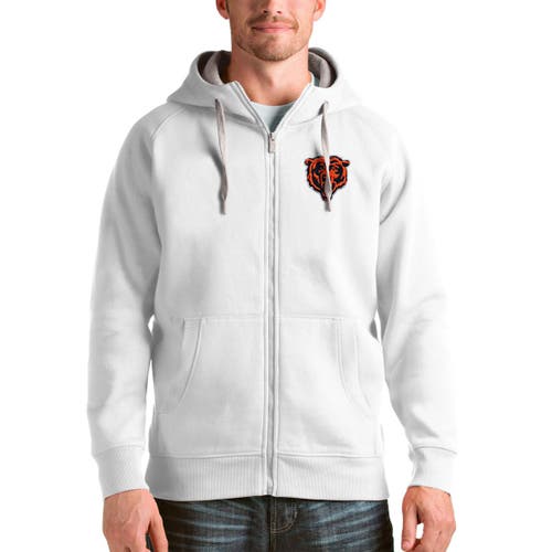 ANTIGUA Men's Antigua White Chicago Bears Victory Full-Zip Hoodie 