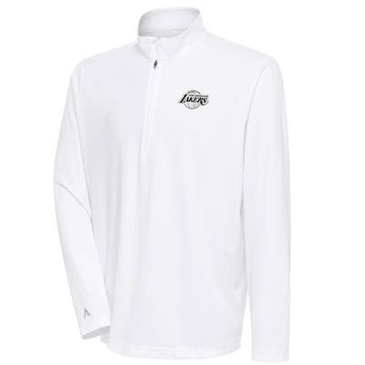 ANTIGUA Men's Antigua White Los Angeles Lakers Metallic Logo Tribute Quarter-Zip Top 