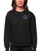 ANTIGUA Women's Antigua Black Boise State Broncos Logo Victory Crewneck Pullover Sweatshirt  - 1