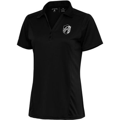 ANTIGUA Women's Antigua Black St. Louis City SC Brushed Metallic Logo Tribute Polo 