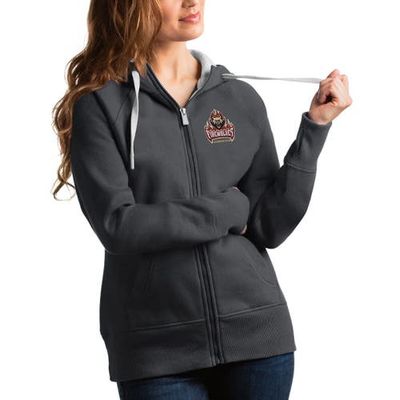 ANTIGUA Women's Antigua Charcoal Albany FireWolves Victory Pullover Hoodie 