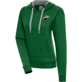 ANTIGUA Women's Antigua Green Minnesota Wild Metallic Logo Victory Pullover Hoodie