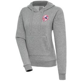 ANTIGUA Women's Antigua Heather Gray New York Yankees Cooperstown Victory Pullover Hoodie 