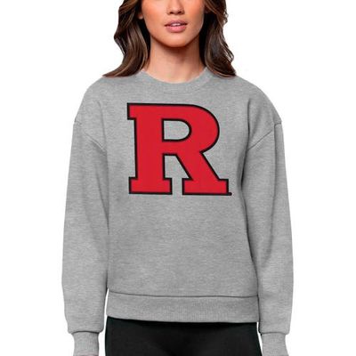 ANTIGUA Women's Antigua Heather Gray Rutgers Scarlet Knights Victory Crewneck Pullover Sweatshirt 