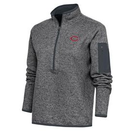 ANTIGUA Women's Antigua Heather Gray UChicago Maroons Fortune Half-Zip Pullover Jacket 