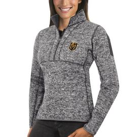 ANTIGUA Women's Antigua Heather Gray Vegas Golden Knights Fortune Half-Zip Sweatshirt 