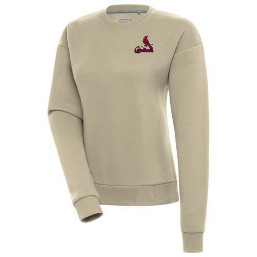 ANTIGUA Women's Antigua Khaki St. Louis Cardinals Victory Pullover Sweatshirt 