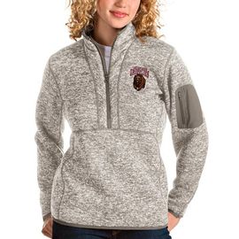 ANTIGUA Women's Antigua Oatmeal Montana Grizzlies Fortune Half-Zip Pullover Sweater 