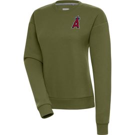 ANTIGUA Women's Antigua Olive Los Angeles Angels Victory Pullover Sweatshirt 