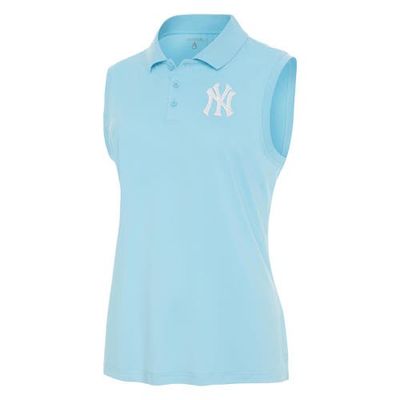 ANTIGUA Women's Antigua Powder Blue New York Yankees Recap Sleeveless Polo 