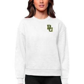 ANTIGUA Women's Antigua White Baylor Bears Logo Victory Crewneck Pullover Sweatshirt 