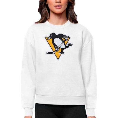 ANTIGUA Women's Antigua White Pittsburgh Penguins Primary Logo Team Logo Victory Crewneck Pullover Sweatshirt 