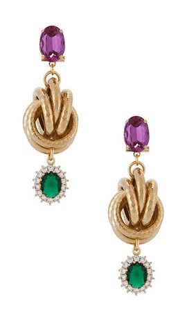 Anton Heunis Anton Heunis Omega Clasp Knot & Charm Pendant Earrings