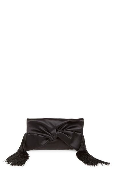 Anya Hindmarch Anya Hindmarch Bow Fringe Satin Clutch