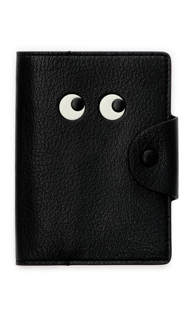 Anya Hindmarch Anya Hindmarch Eyes Leather Passport Case Black