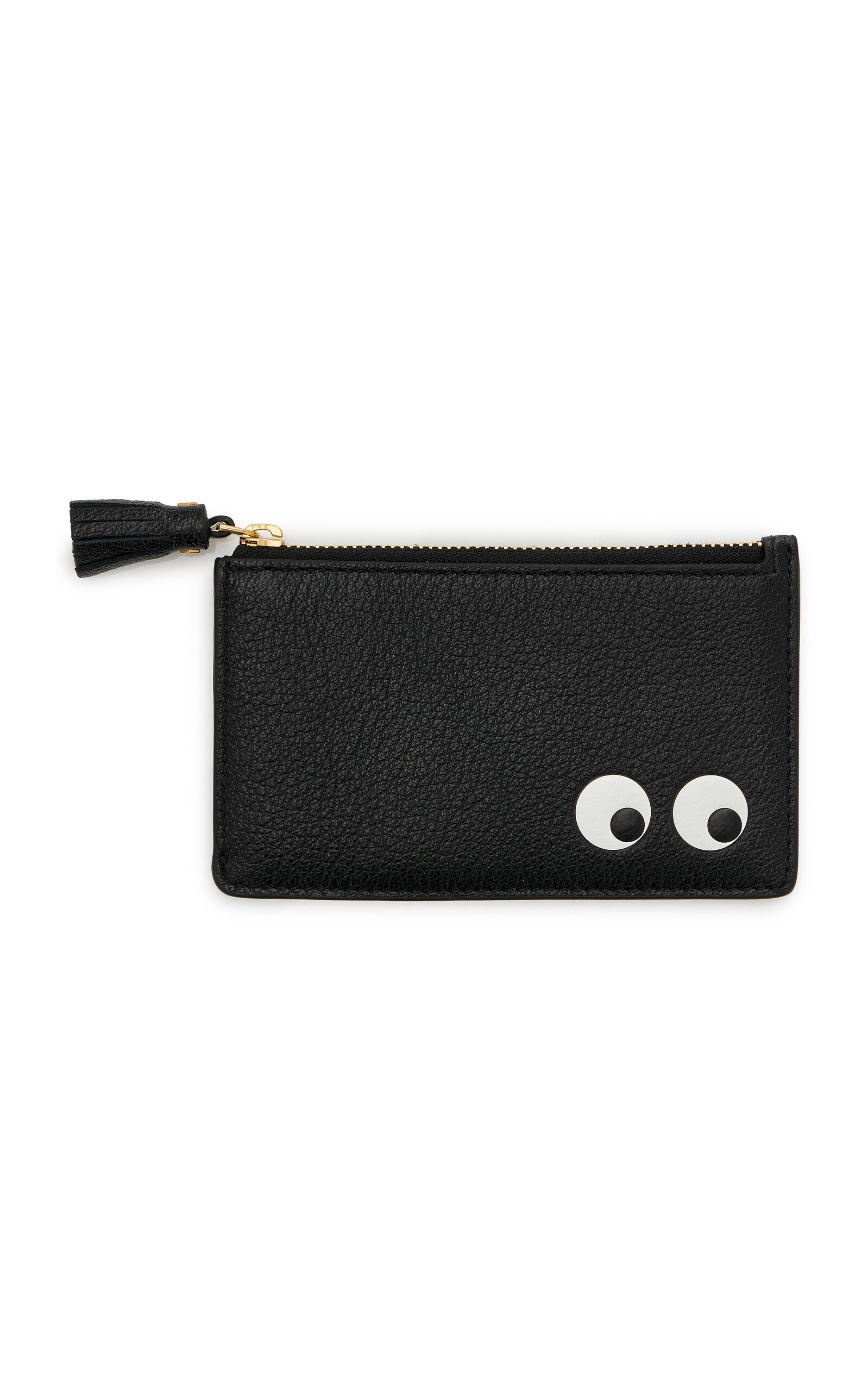 Anya Hindmarch Anya Hindmarch Eyes Zipped Leather Card Case Black
