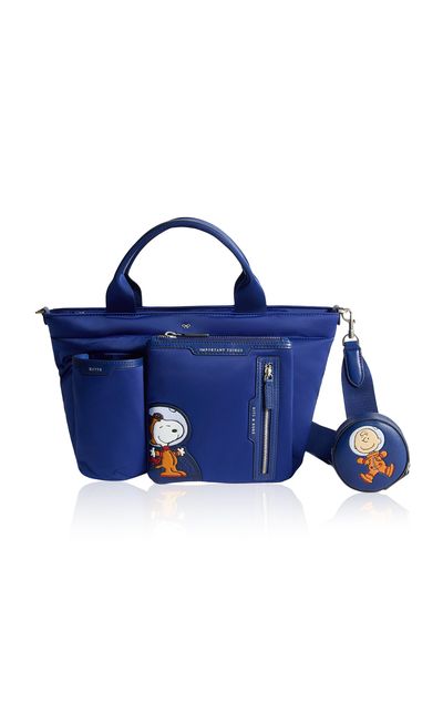 Anya Hindmarch Anya Hindmarch Peanuts Space Snoopy E/W Mini Tote Blue