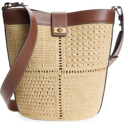 Anya Hindmarch Anya Hindmarch Raffia Patchwork Bucket Bag