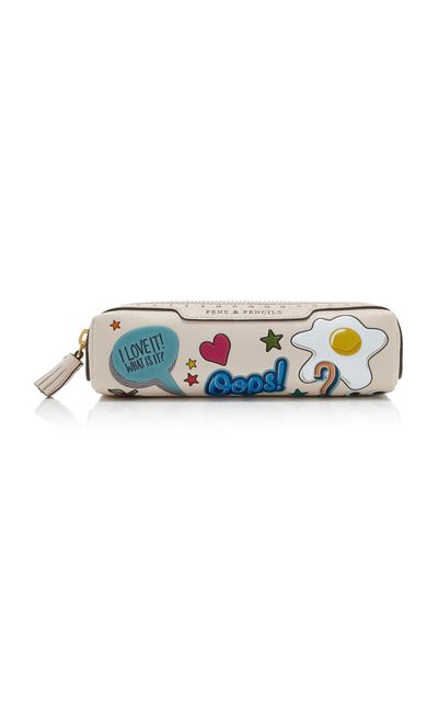 Anya Hindmarch Anya Hindmarch Sticker Leather Pencil Case White