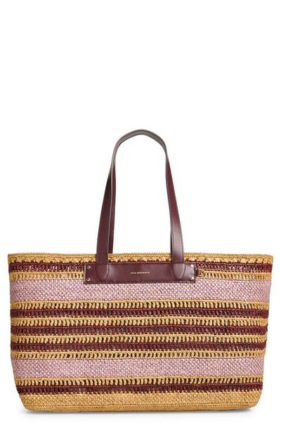Anya Hindmarch Anya Hindmarch Stripe Raffia East/West Tote