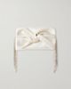 ANYA HINDMARCH Bow and crystal-embellished satin clutch - 1