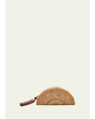 Anya Hindmarch Half Moon Raffia Bow Clutch Bag