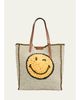 Anya Hindmarch Wink Embroidered Raffia Tote Bag - 1