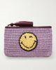 ANYA HINDMARCH Wink tasseled leather-trimmed raffia clutch bag - 1